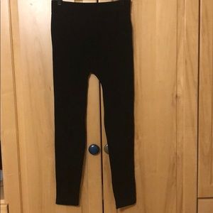 Black Patterned Fleece Lined Leggings